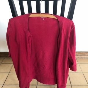 Classic red button down cardigan